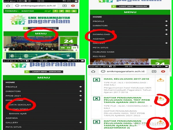 Cara download hasil test tertulis penerimaan siswa baru